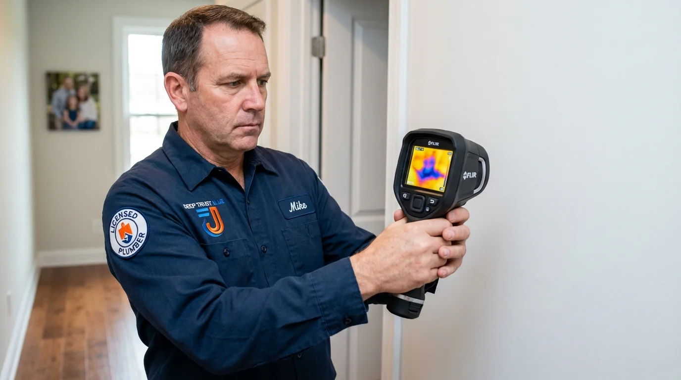 Thermal imaging leak detection by Johns Plumbing LLC in Edgecomb